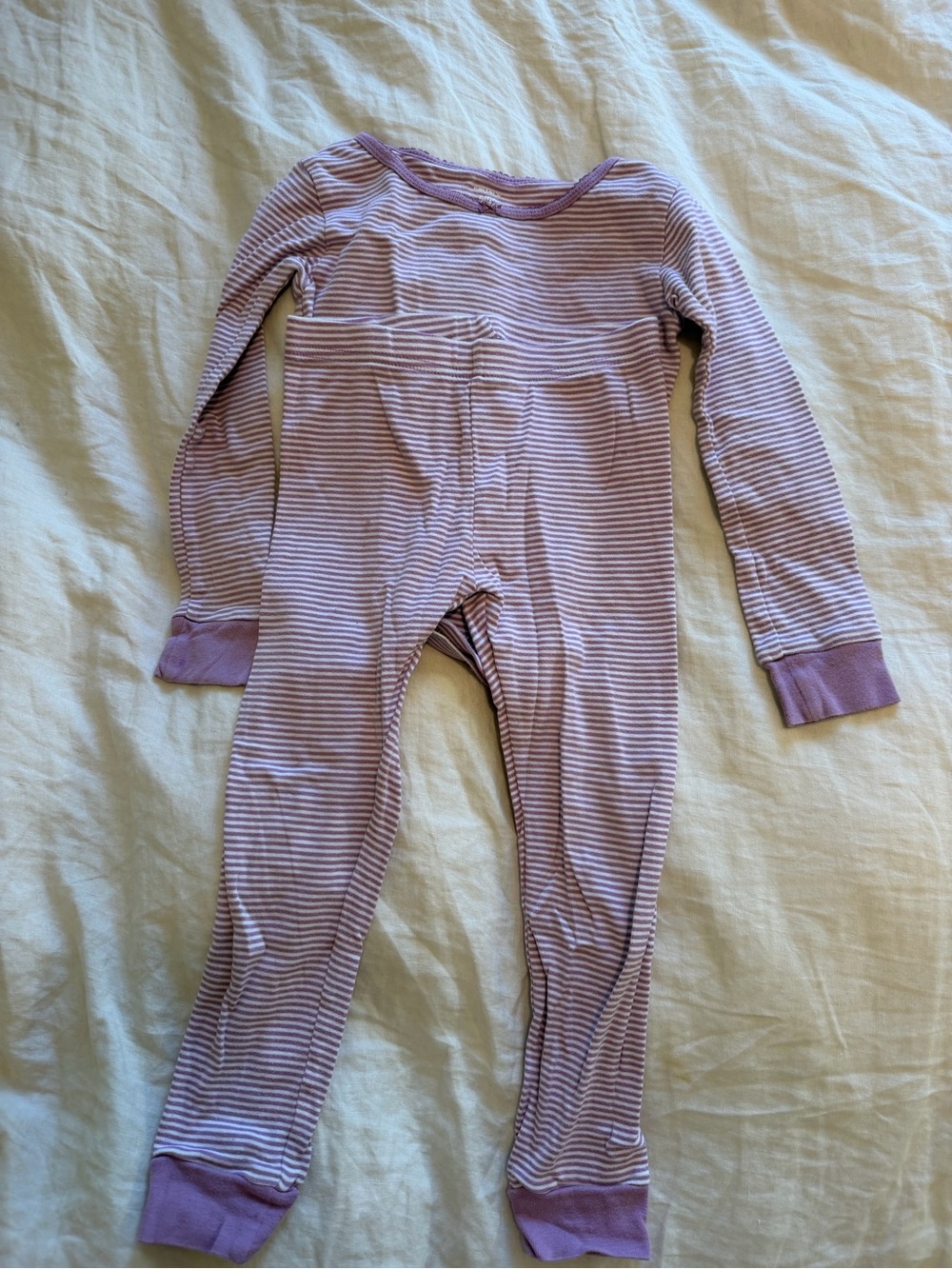 Carter's Lavender and White Striped Long Sleeve pajama set-5T